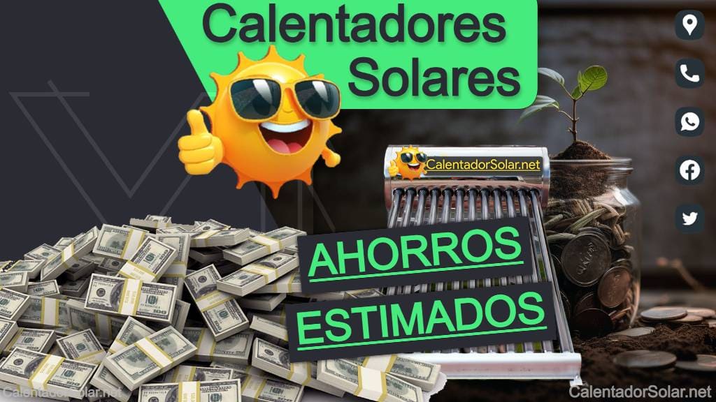 Imagen que ilustra los ahorros en un año de los diferentes modelos de calentadores solares disponibles en Mexico