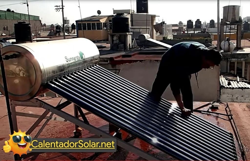 Imagen de como realizar la limpieza de los tubos de un calentador solar